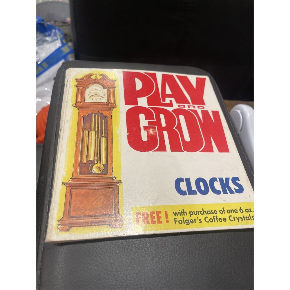 VTG 1978 Folgers Coffee Play And Grow Clocks Advertising‎ Kids Book